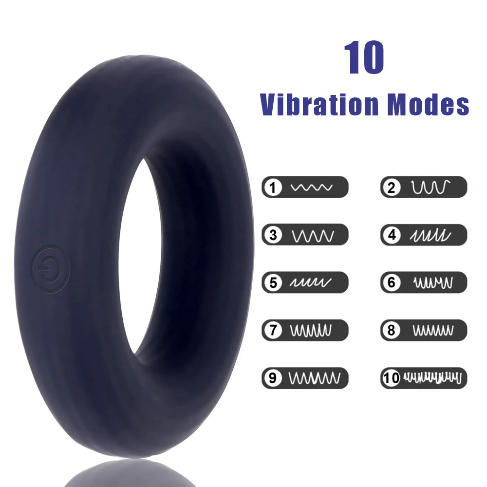 10 Speeds Cock Ring Scrotal Binding Clitoris Stimulation Penis Rings Vibrator Remote Control Delay Ejaculation Erection