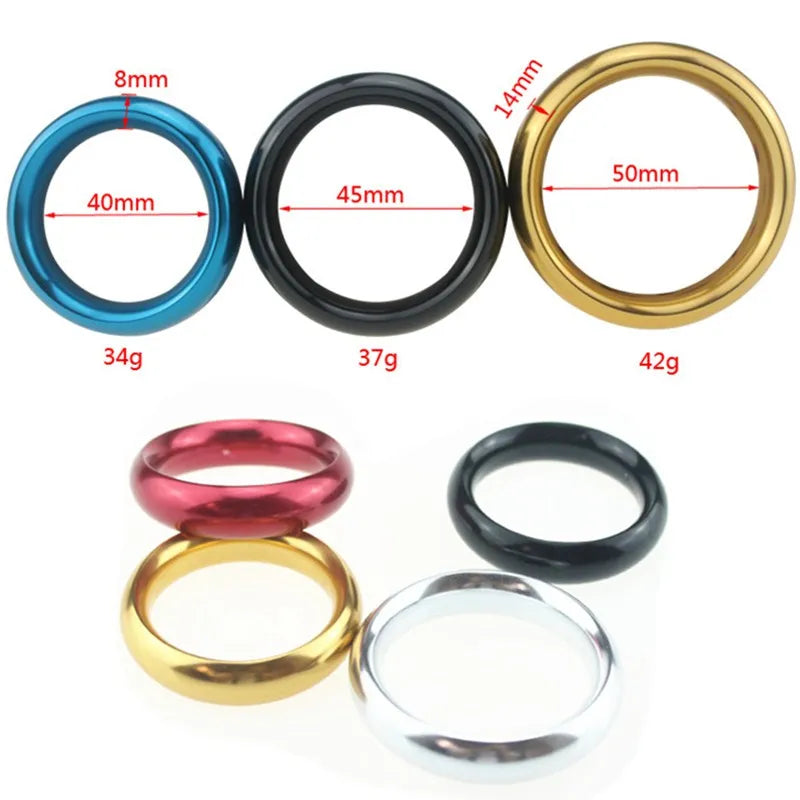 Metal Aluminum Penis Rings Male Cockrings Delayed Ejaculation Adult Products Casing Delay Lock Loops Cock Rings Sex Ring B2-25