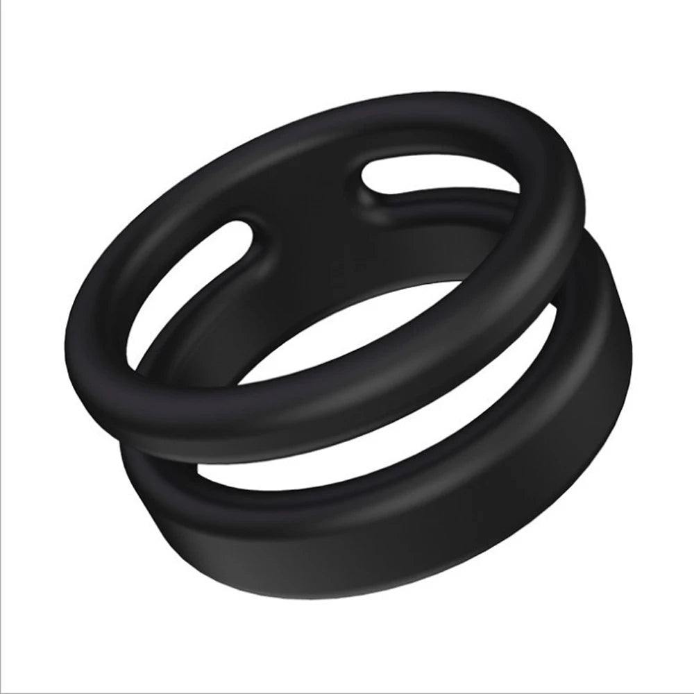 Semen Lock Ring, Silicone Dual Cock Ring for Longer, Harder, Stronger Erections, Erection Enhancing - Soft Silicone, Waterproof