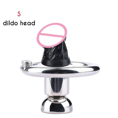 FRRK Inverted Urethral Chastity Cage Device with Skin Color Dildo Head for Couple BDSM Play Penis Ring Intimate Products