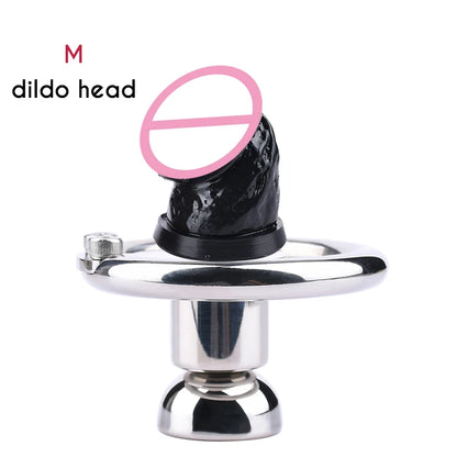 FRRK Inverted Urethral Chastity Cage Device with Skin Color Dildo Head for Couple BDSM Play Penis Ring Intimate Products