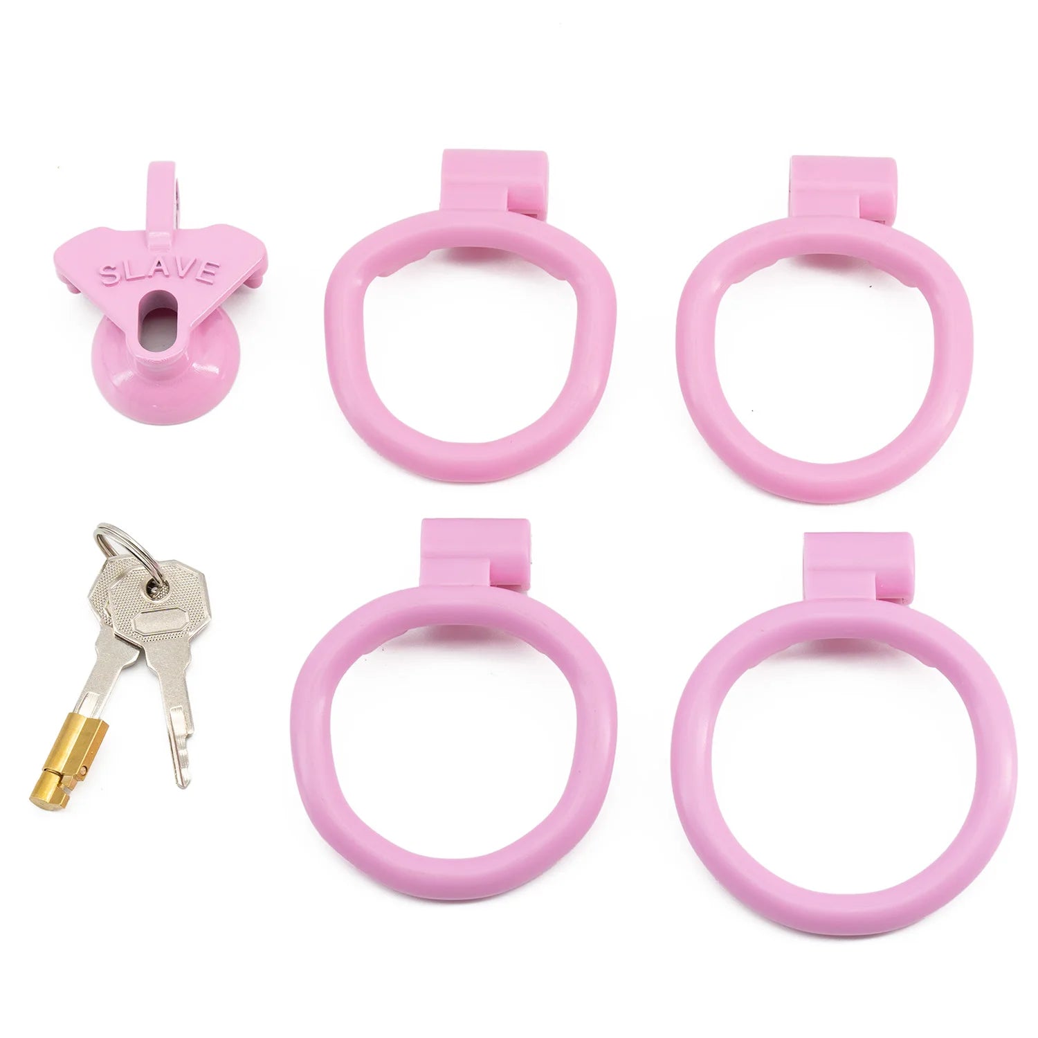 New Design Pink Plastic Negative Male Chastity Lock Device Short/Long Slave Cock Bondage Cage Penis Ring for Men