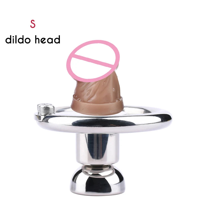 FRRK Inverted Urethral Chastity Cage Device with Skin Color Dildo Head for Couple BDSM Play Penis Ring Intimate Products