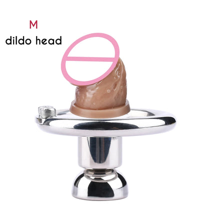 FRRK Inverted Urethral Chastity Cage Device with Skin Color Dildo Head for Couple BDSM Play Penis Ring Intimate Products