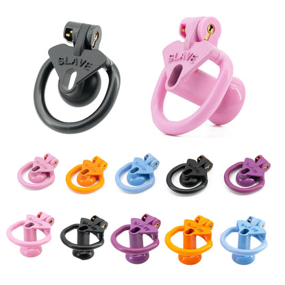 New Design Pink Plastic Negative Male Chastity Lock Device Short/Long Slave Cock Bondage Cage Penis Ring for Men