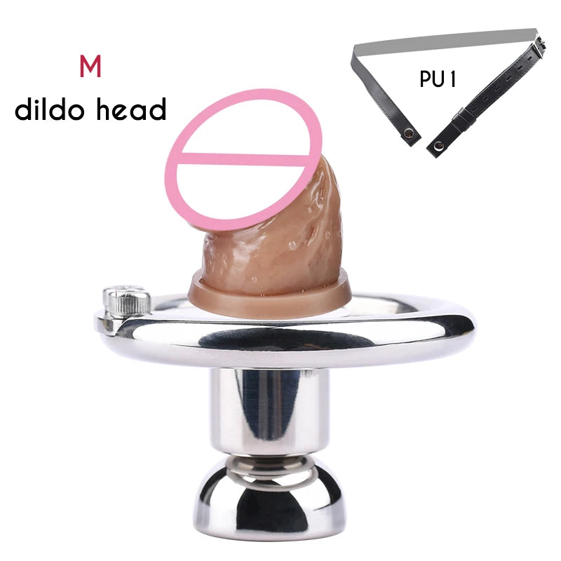 FRRK Inverted Urethral Chastity Cage Device with Skin Color Dildo Head for Couple BDSM Play Penis Ring Intimate Products