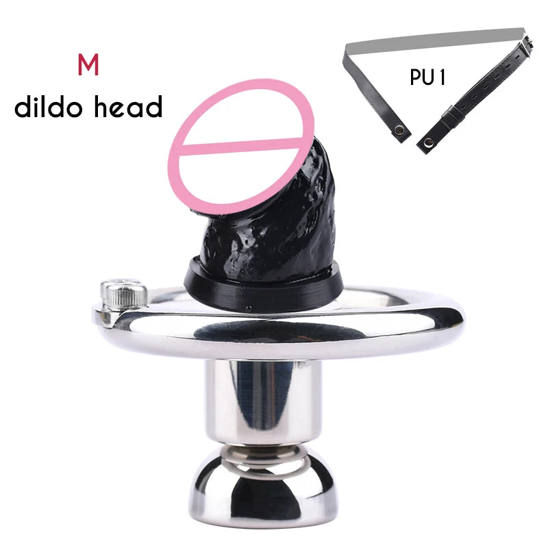 FRRK Inverted Urethral Chastity Cage Device with Skin Color Dildo Head for Couple BDSM Play Penis Ring Intimate Products