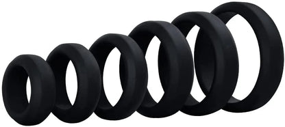 6Pcs/Set Cock Rings with 6 Different Size , Soft Silicone Penis Ring Cockring Set for Men or Couples