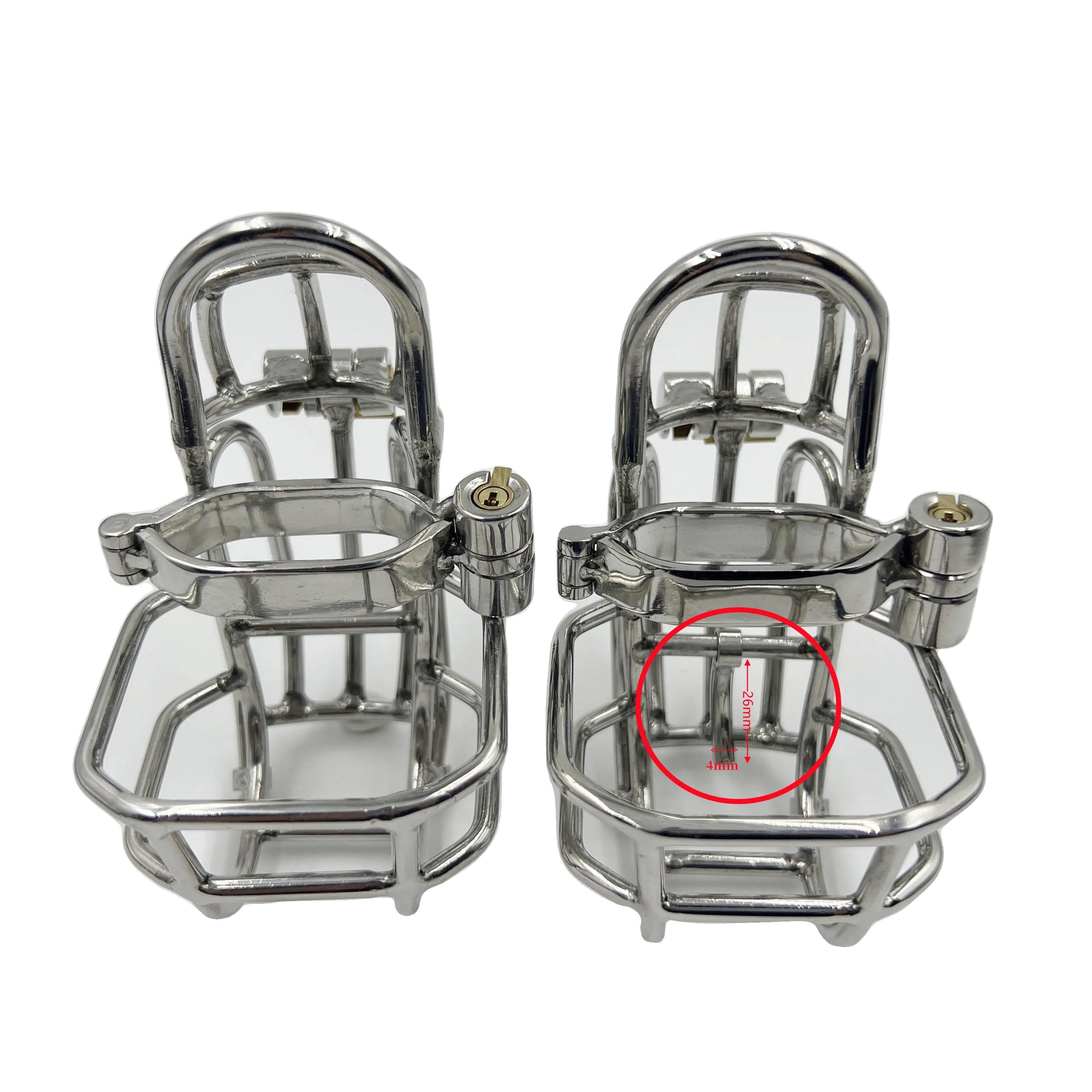 Newest Design Stainless Steel Detachable Male Chastity Device, PA Puncture Cock Cage,Penis Ring Lock, Stealth Lock Chastity Belt