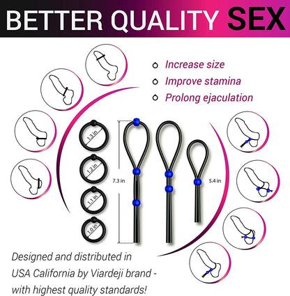 Penis Ring Rope Adjustable Sex Toys for Adults Men Silicone Ejaculation Delay Cock Scrotum Ring Male Lasting Cock Ring