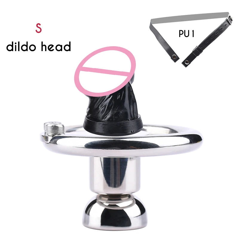 FRRK Inverted Urethral Chastity Cage Device with Skin Color Dildo Head for Couple BDSM Play Penis Ring Intimate Products