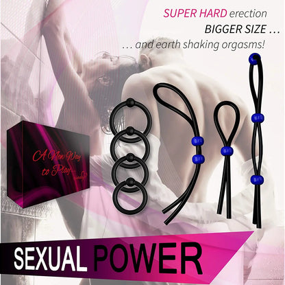 Penis Ring Rope Adjustable Sex Toys for Adults Men Silicone Ejaculation Delay Cock Scrotum Ring Male Lasting Cock Ring