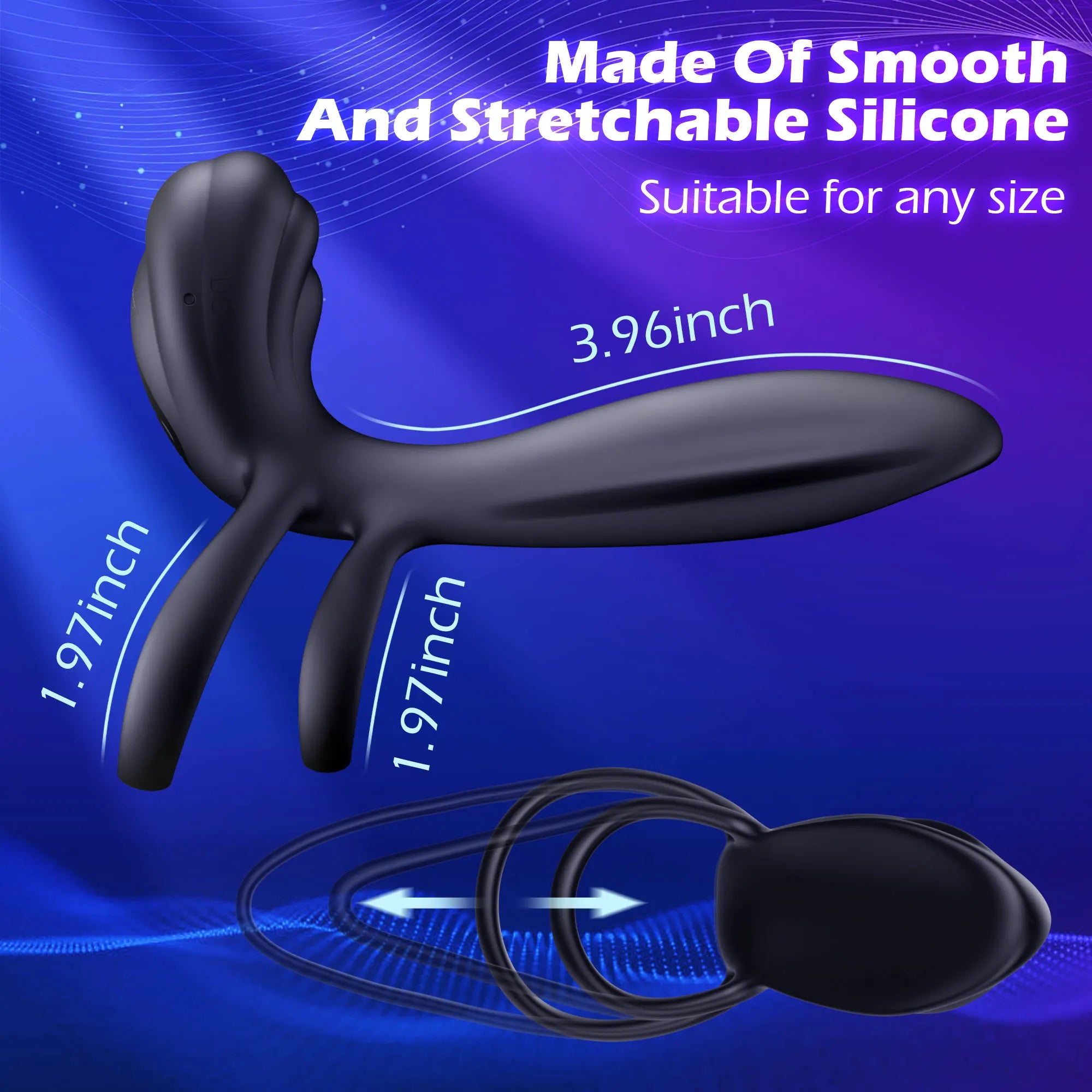 Vibrating Cock Ring Remote Control Dual Penis Ring for Men Couple with Vibrating G-spot and Clitor Simulator 3 in 1 Vibrator Adu